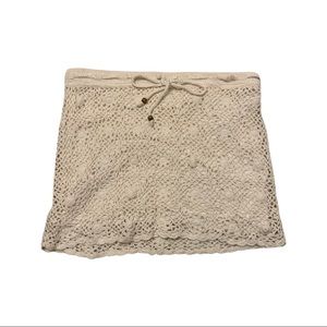 H&M white crochet skirt- has white slip underneath! Size M